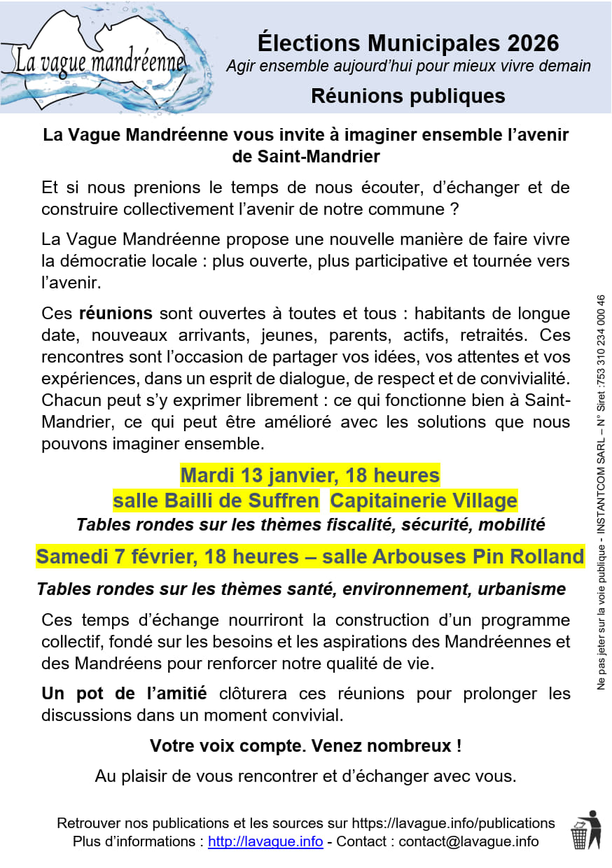 Tract annonce réunions