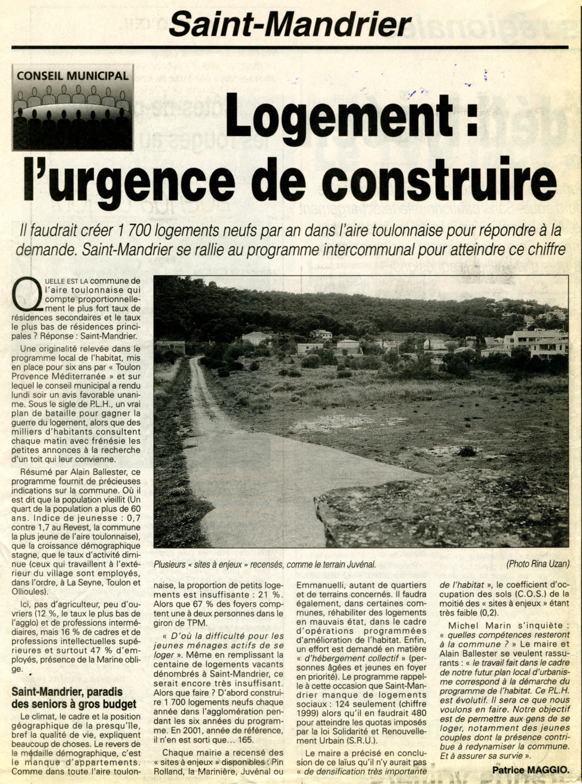 Var Matin 20041013 L'urgence de construire